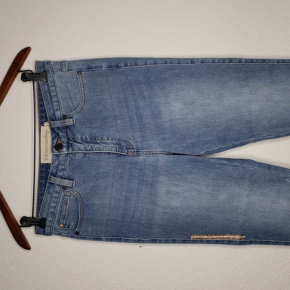 Soft Surroundings The Ultimate Skinny Embellished Cropped Pants Size 8 Casual - Picture 3 of 16